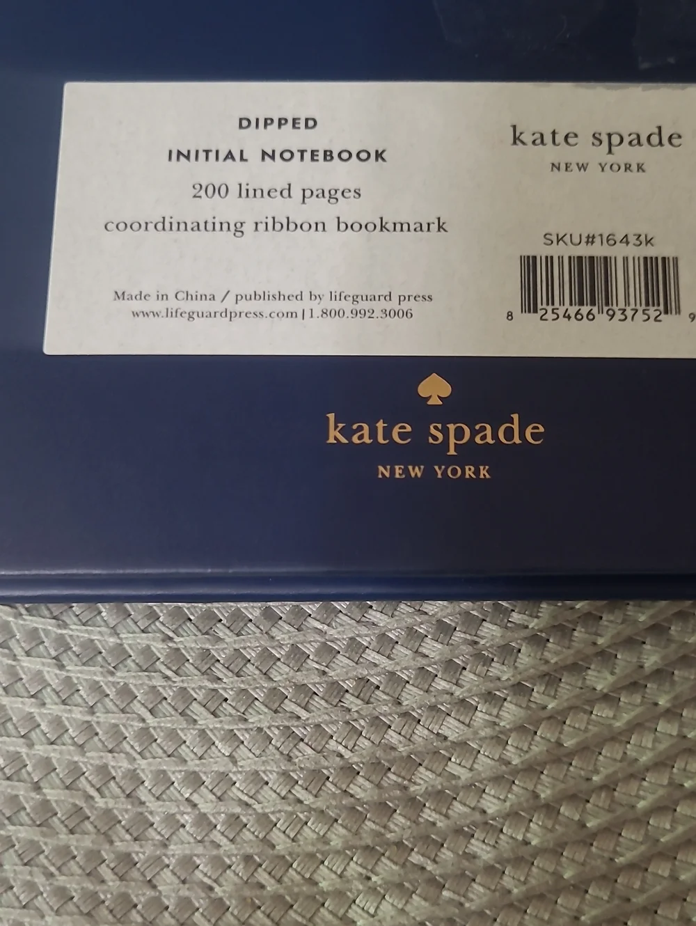 Kate Spade 'K' Initial Hardcover Notebook